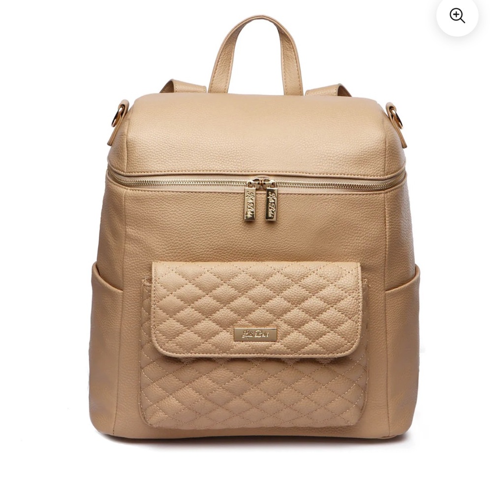 Luli Bebe Monaco Diaper Bag Backpack in Latte Brown